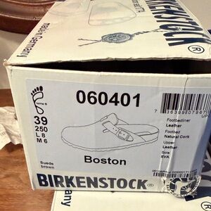 Birkenstock adults Boston Brown Leather clogs